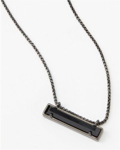 Kendra Scott Leanor Gunmetal Pendant Necklace in Black