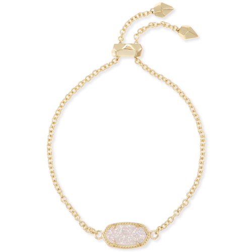 Kendra Scott Elaina Gold Adjustable Chain Bracelet in Iridescent Drusy