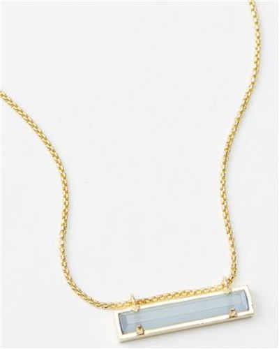 Kendra Scott Leanor Gold Pendant Necklace in Periwinkle Cats Eye