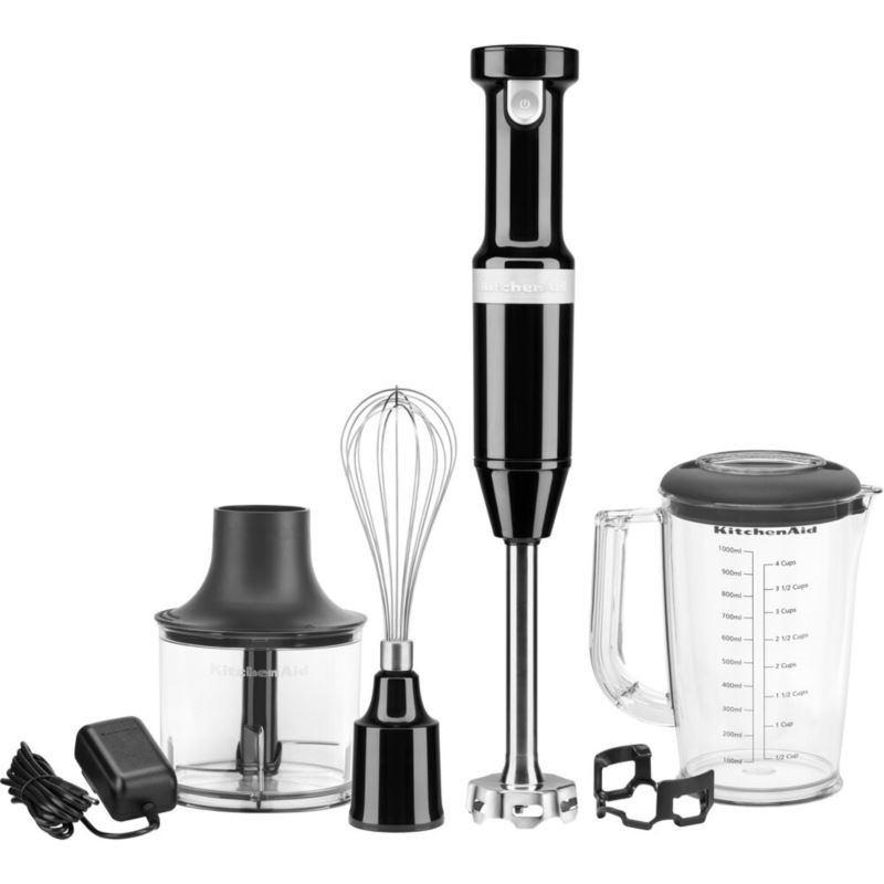 Cordless Handblender with Chopper and Whisk Attachments - (Onyx)