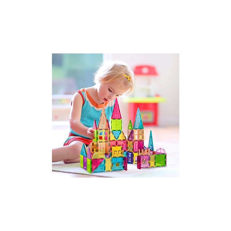 Magnetic Tiles 3D Building Blocks - (112 Piece)