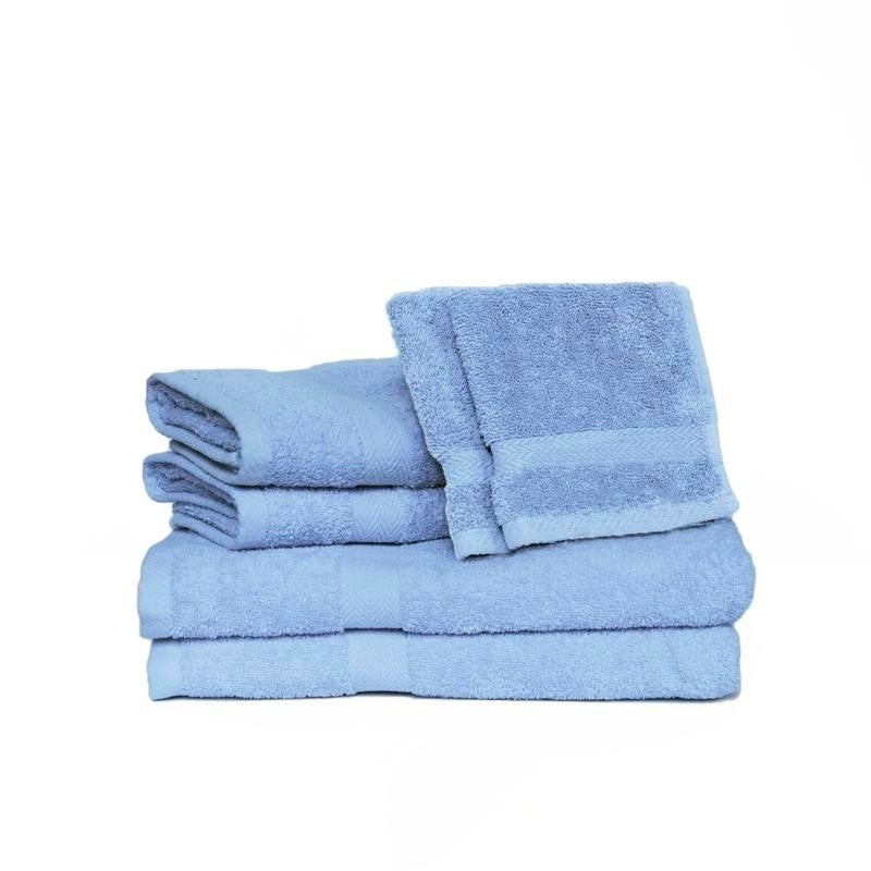 Deluxe Basics Solid Towel Set - (Ocean) - (6 Piece)