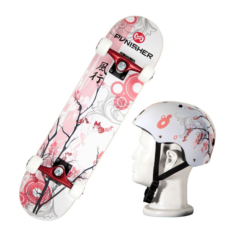 Cherry Blossom Skateboard and Helmet Combo Pack - (Multi)