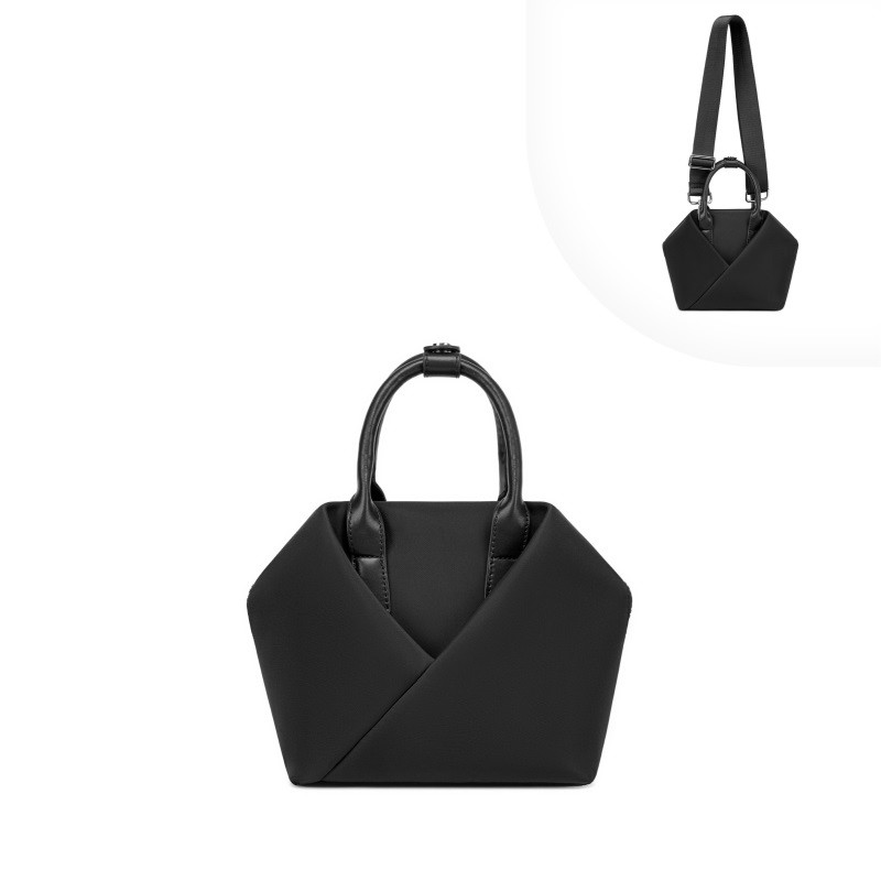 Small Origami Tote - (Black+Silver)