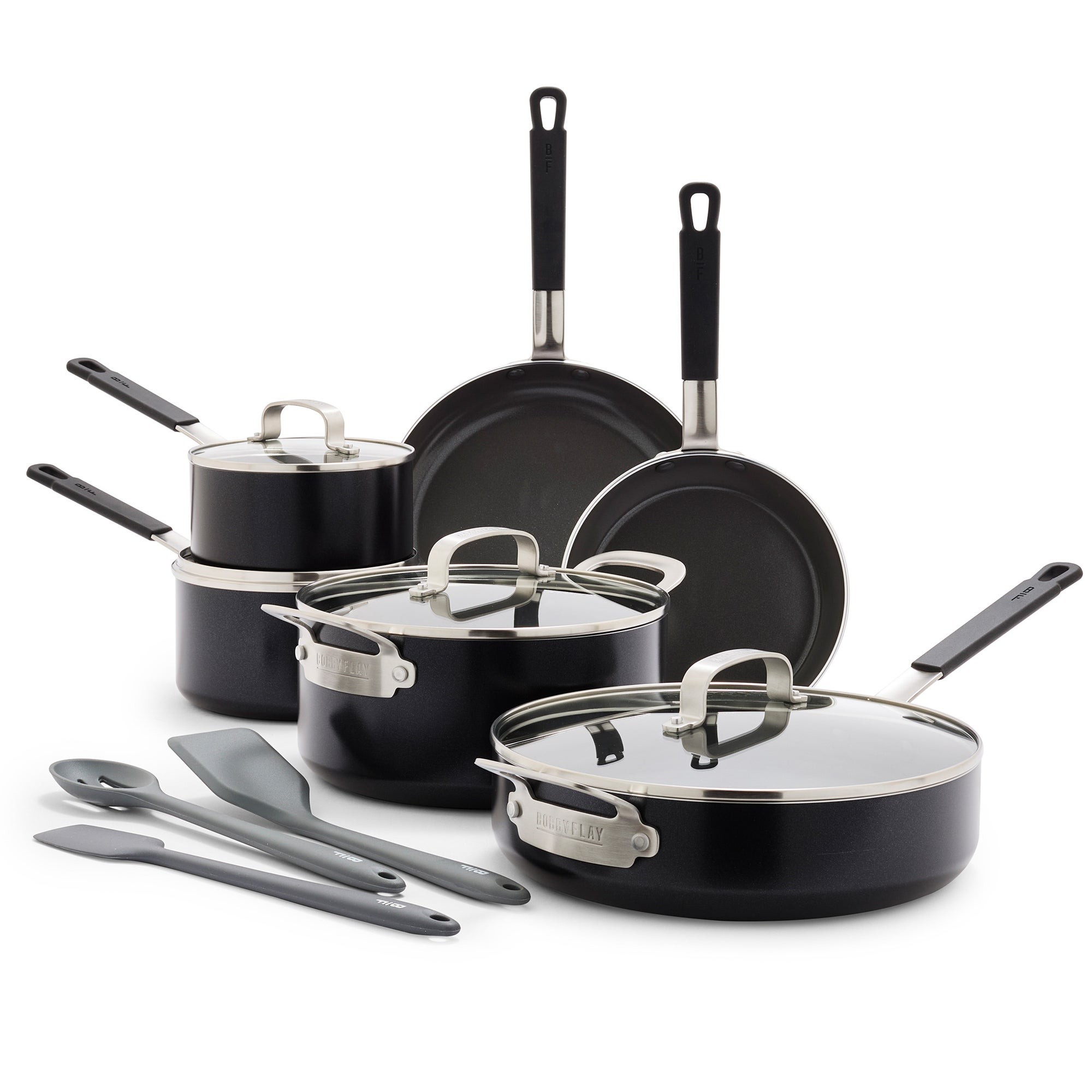 Ceramic Nonstick Aluminum 13pc Cookware Set Black