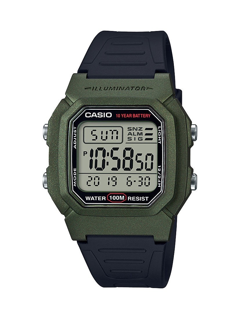 Mens Large Sports Digital Watch Black/Green