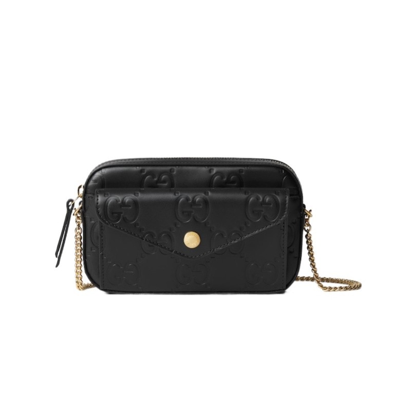 GG Super Mini Shoulder Bag - Black