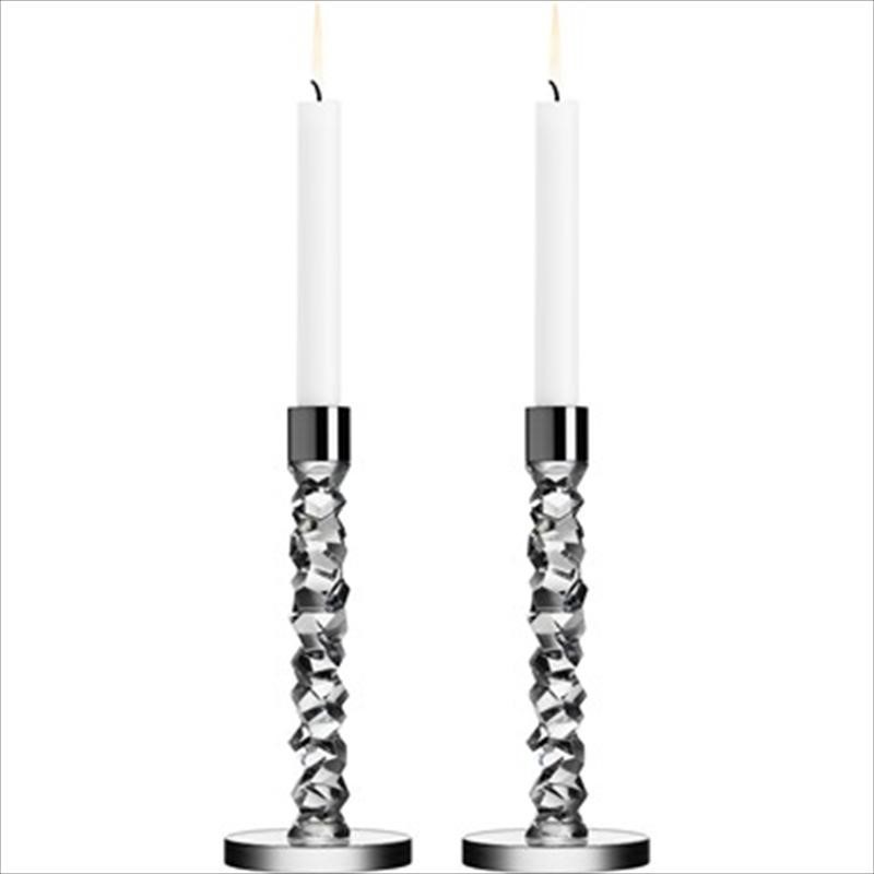 Carat Candlestick Silver Medium 2Pack