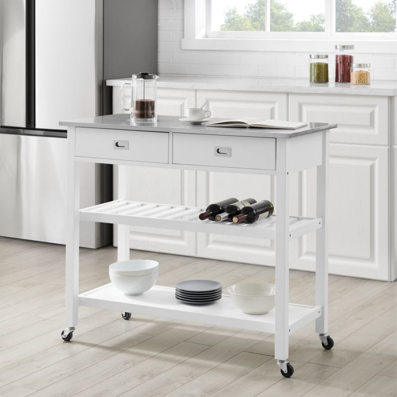 Chloe Stainless Steel Top Kitchen Island/Cart