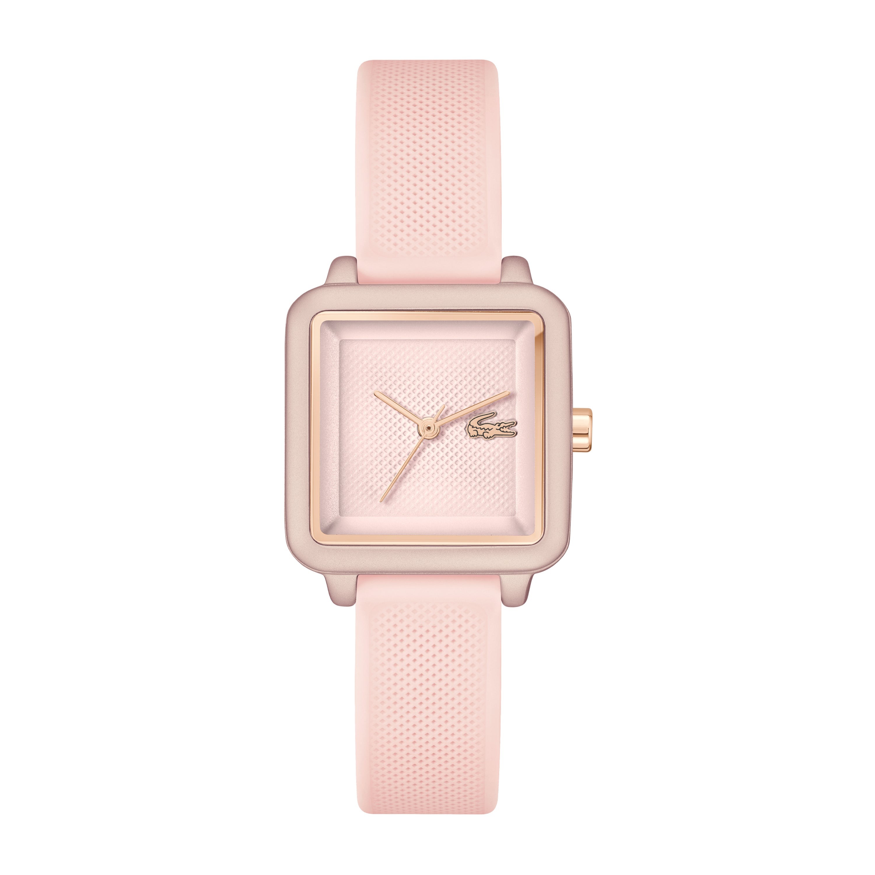 Ladies' 12.12 Flow Square Light Pink Strap Watch, Light Pink Dial