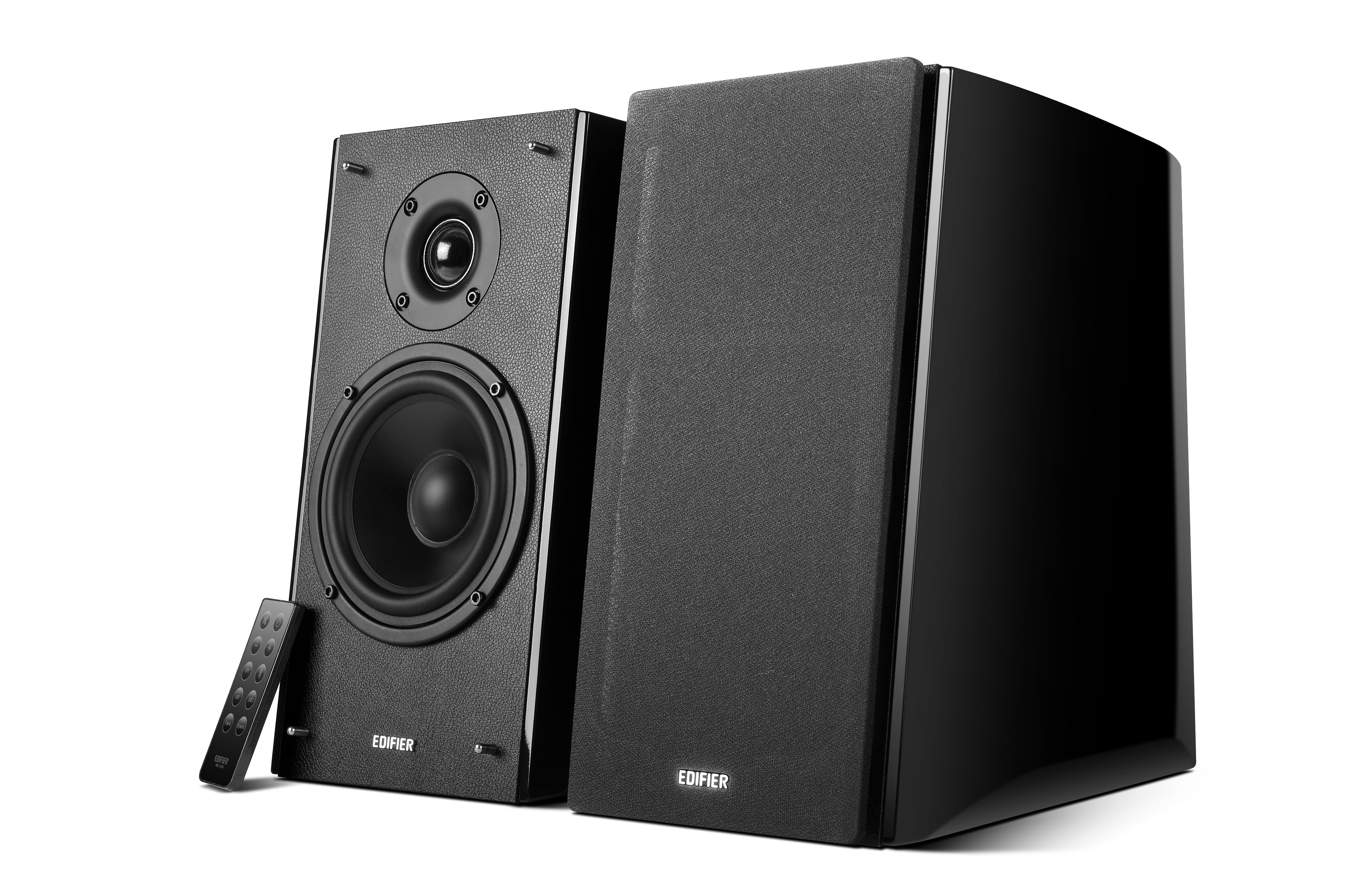 Wood Bluetooth Bookshelf Speakers Black