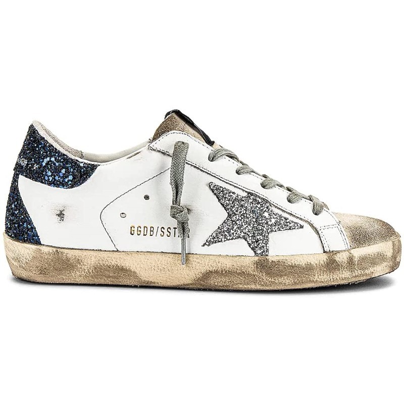 Golden Goose Superstar 'White Silver Blue Glitter' Size 6