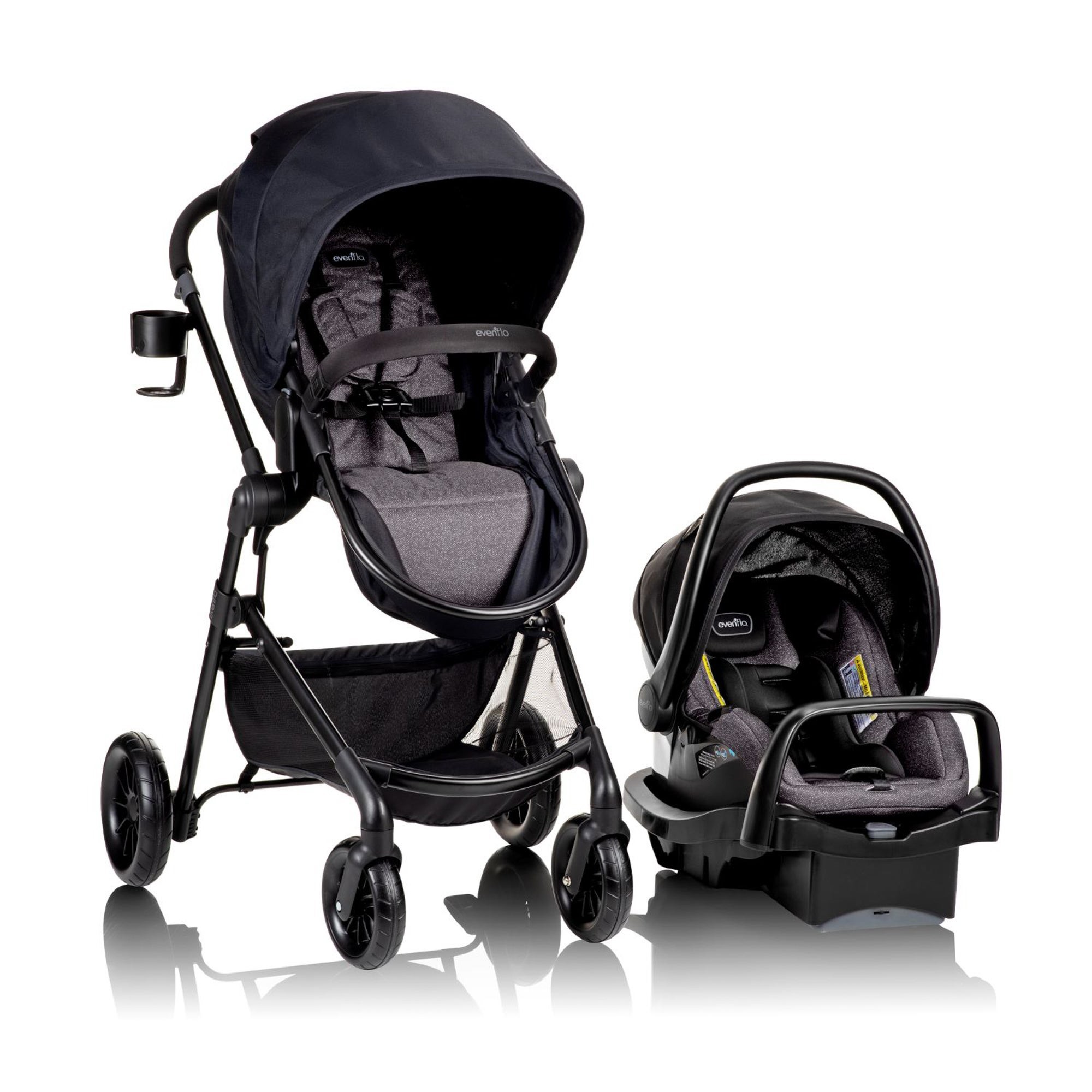 Pivot Modular Travel System w/ LiteMax Infant Car Seat + Anti-Rebound Bar Casual Gray