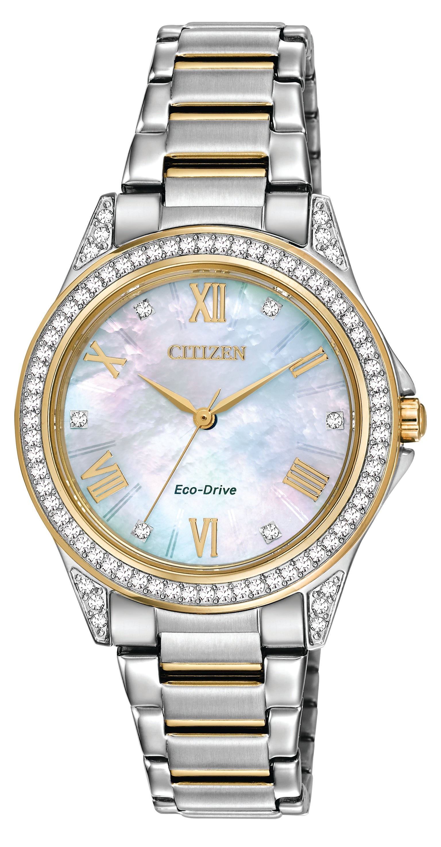 Ladies POV Eco-Drive Two-Tone Watch Mother-of-Pearl Dial