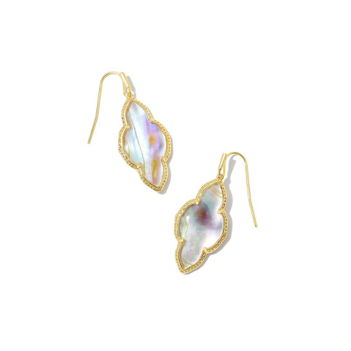 Kendra Scott Abbie Gold Drop Earrings Iridescent Abalone