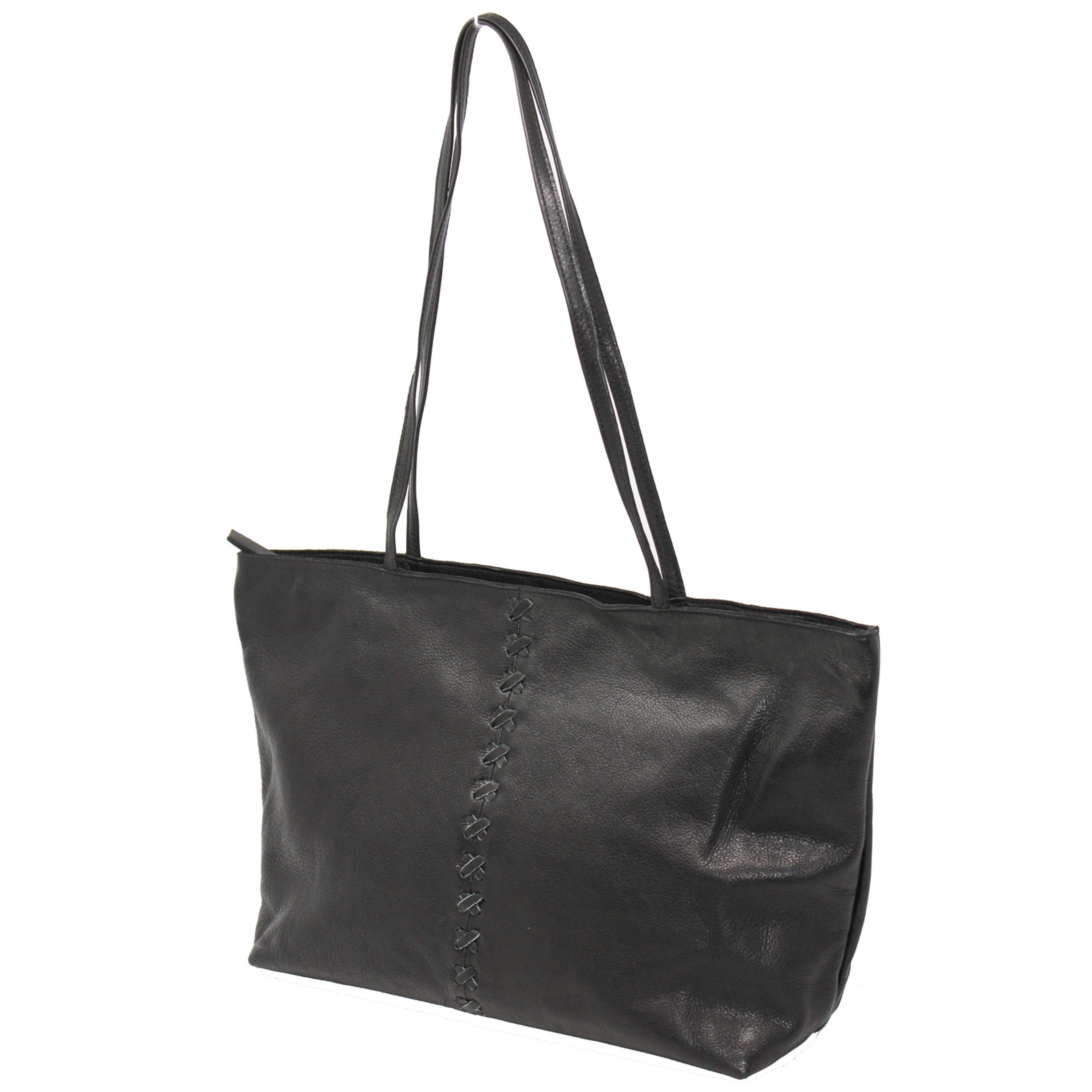 Mar Leather Tote/Shoulder Bag Black