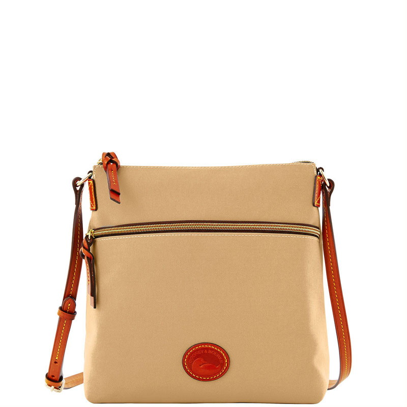 Nylon Crossbody - (Khaki with Russet Trim)