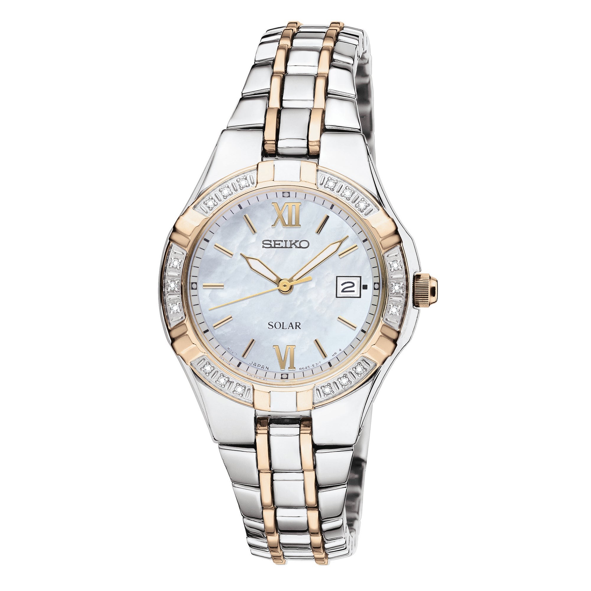 Ladies' Diamond 2-Tone Stainless Steel Watch, Mother-of-Pearl Dial