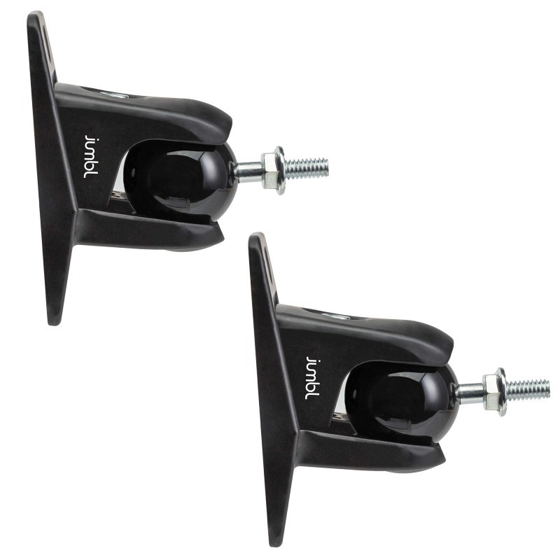 ProGrip Ultra Stainless Steel Adjustable Speaker Wall Mount Brackets (Pair of 2) - Black