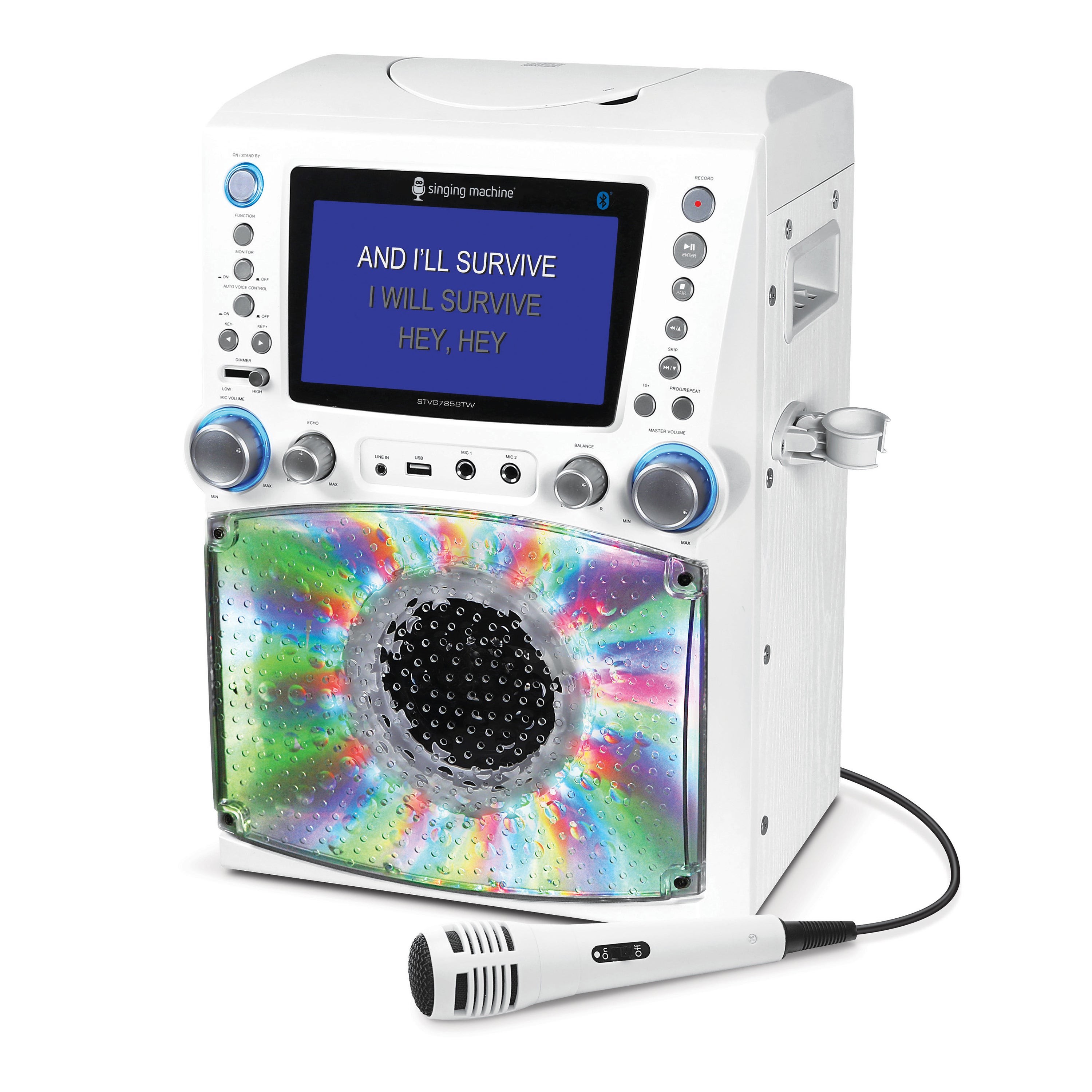 Bluetooth Karaoke System with CDG White