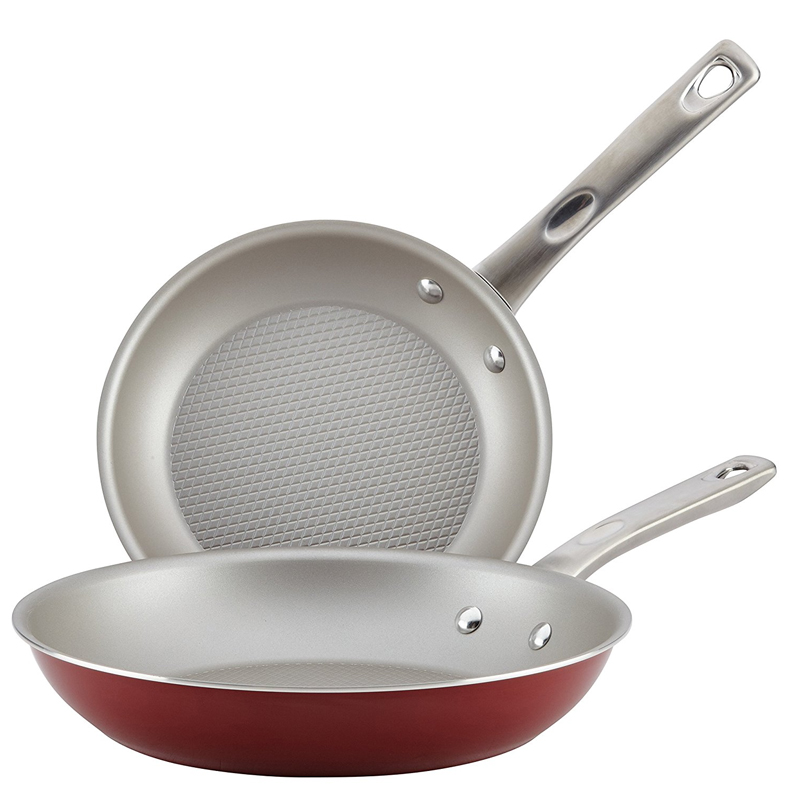 Porcelain Enamel Nonstick Skillet Twin Pack - (Sienna Red)