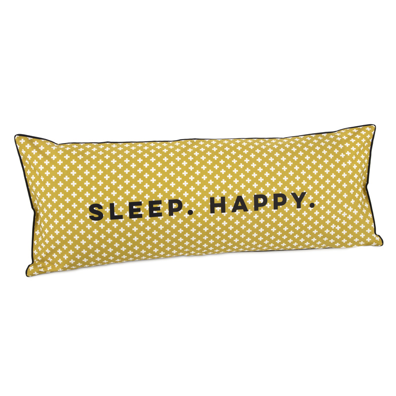 Novogratz by Utica Sleep Happy Umbria Mustard Body Pillow