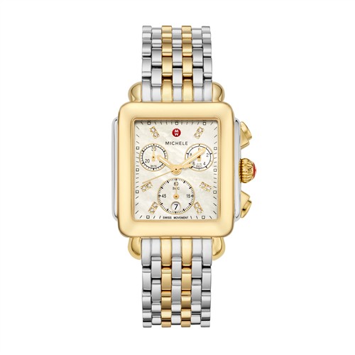 Michele Deco Two-Tone 18K Gold Diamond Watch