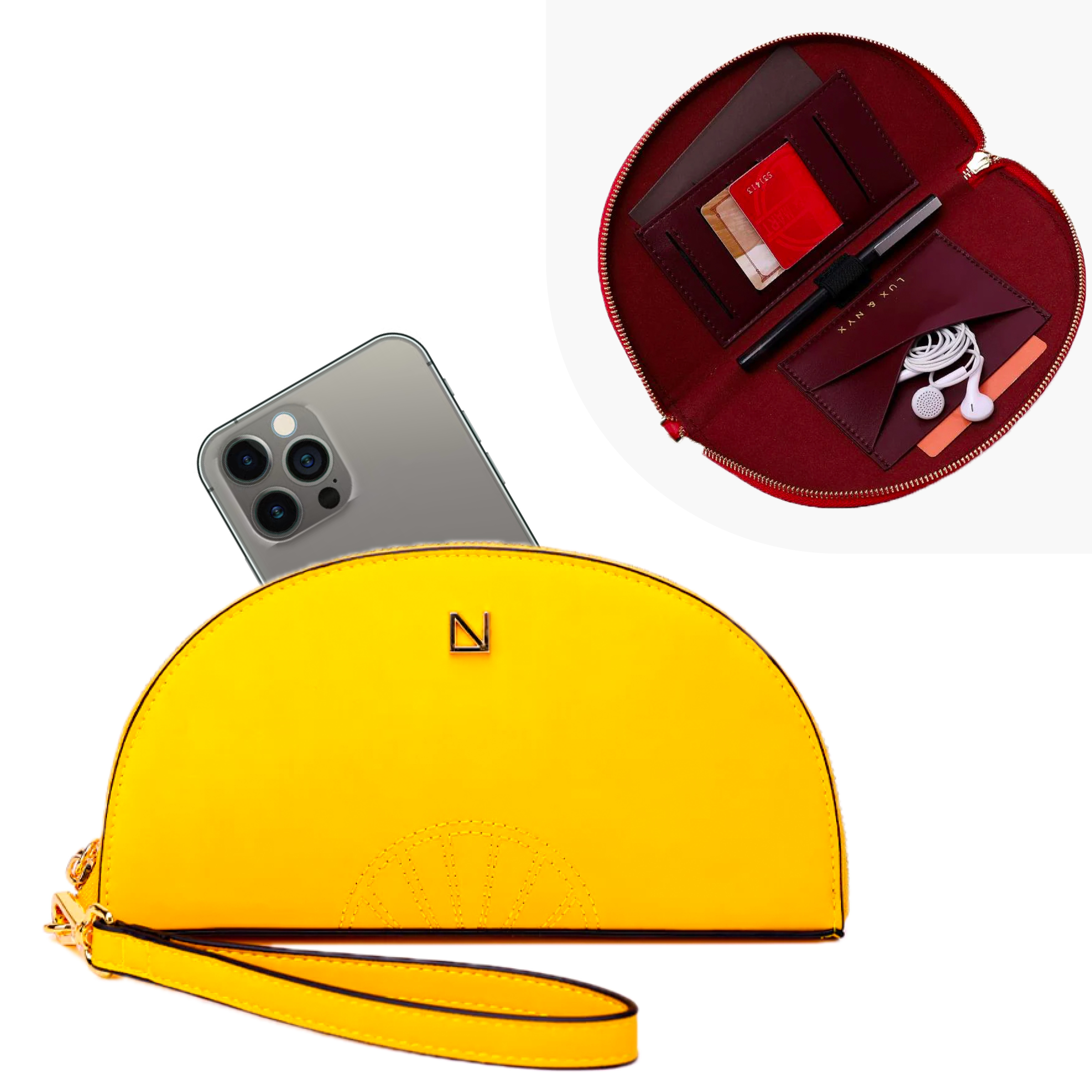 Cellphone Wristlet Wallet - Little Fan Bag - (Mellow Yellow)