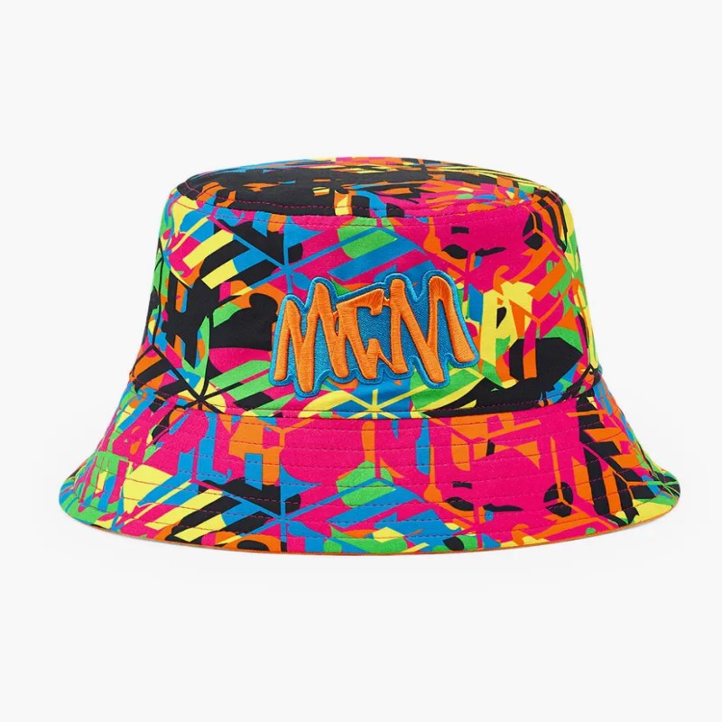 Reversible Cubic Camouflage Print Bucket Hat - One size fits most