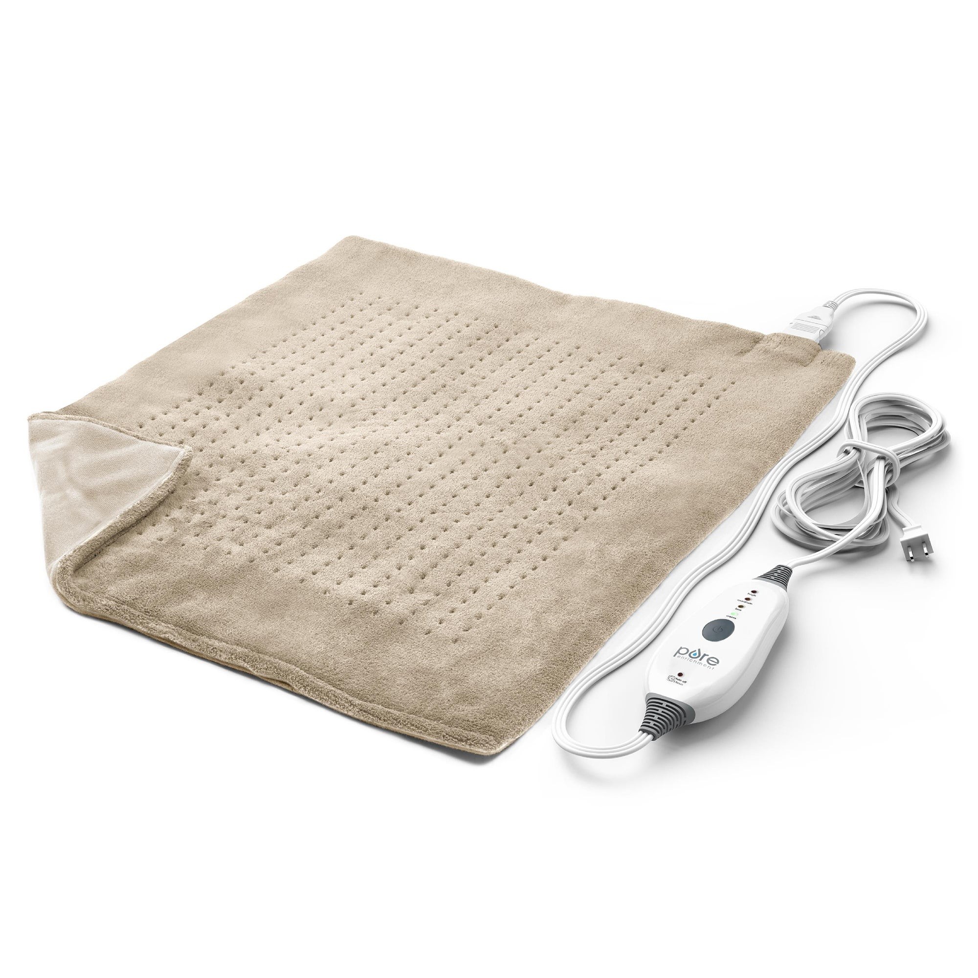 PureRelief Ultra-Wide Microplush Heating Pad Tan