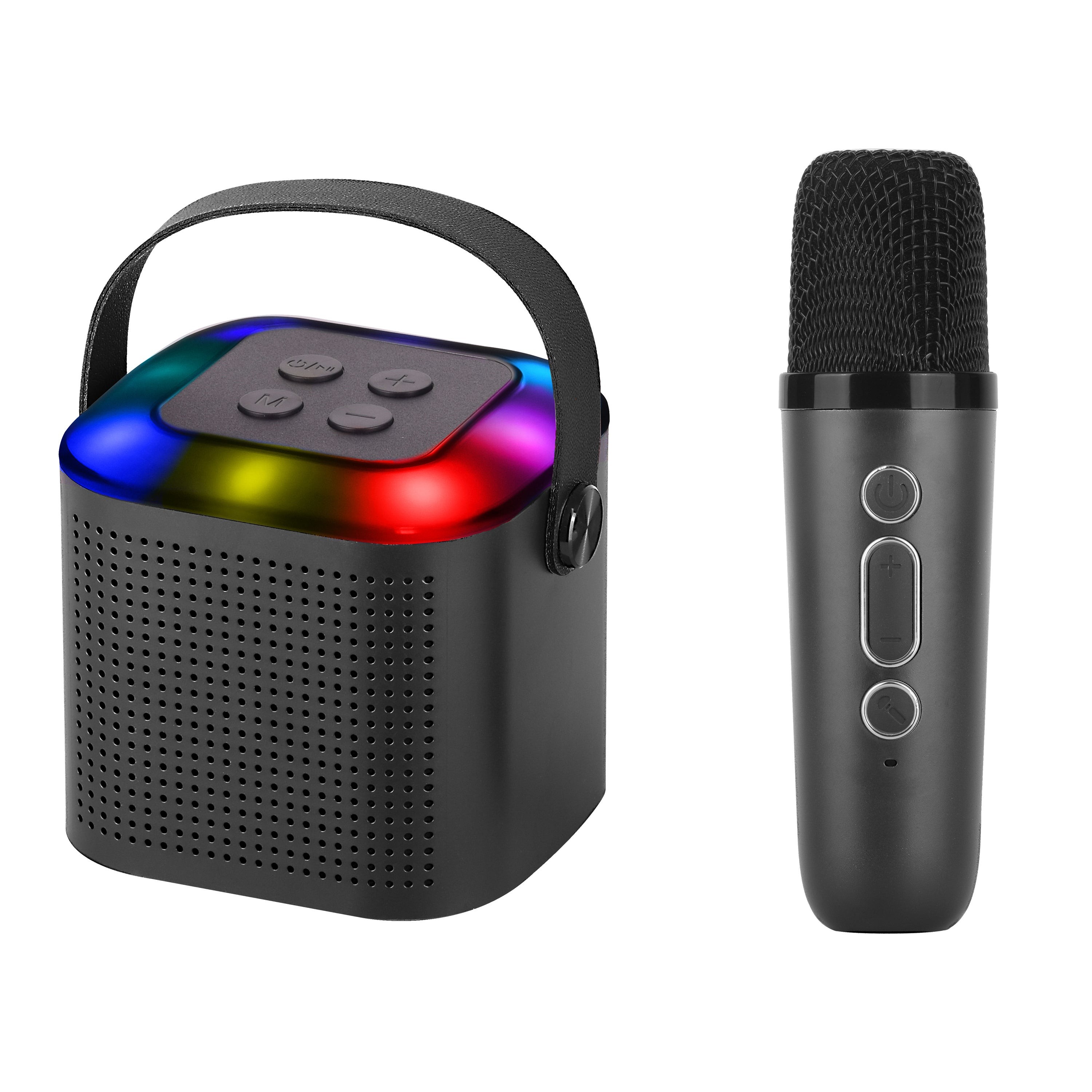 Mini Karaoke Bluetooth Speaker w/ Wireless Mic & Top RGB