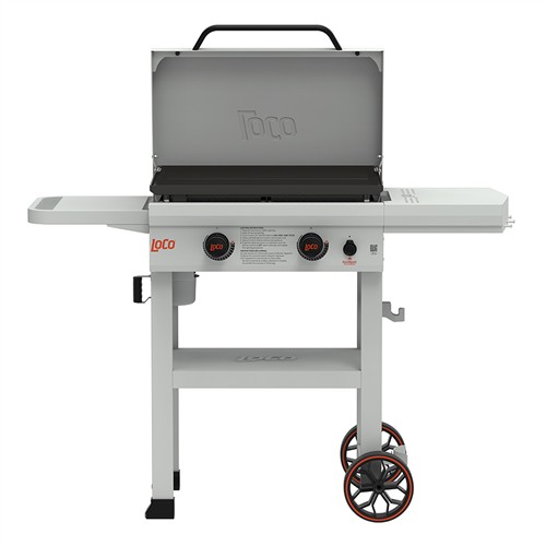 LoCo 26in SmartTemp 2-Burner Griddle with Open Cart, Glossy Chalk