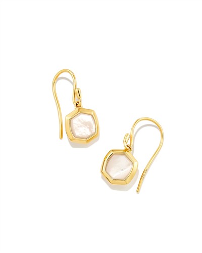Kendra Scott Davis 18k Gold Vermeil Small Drop Earrings in Ivory Mother-of-Pearl