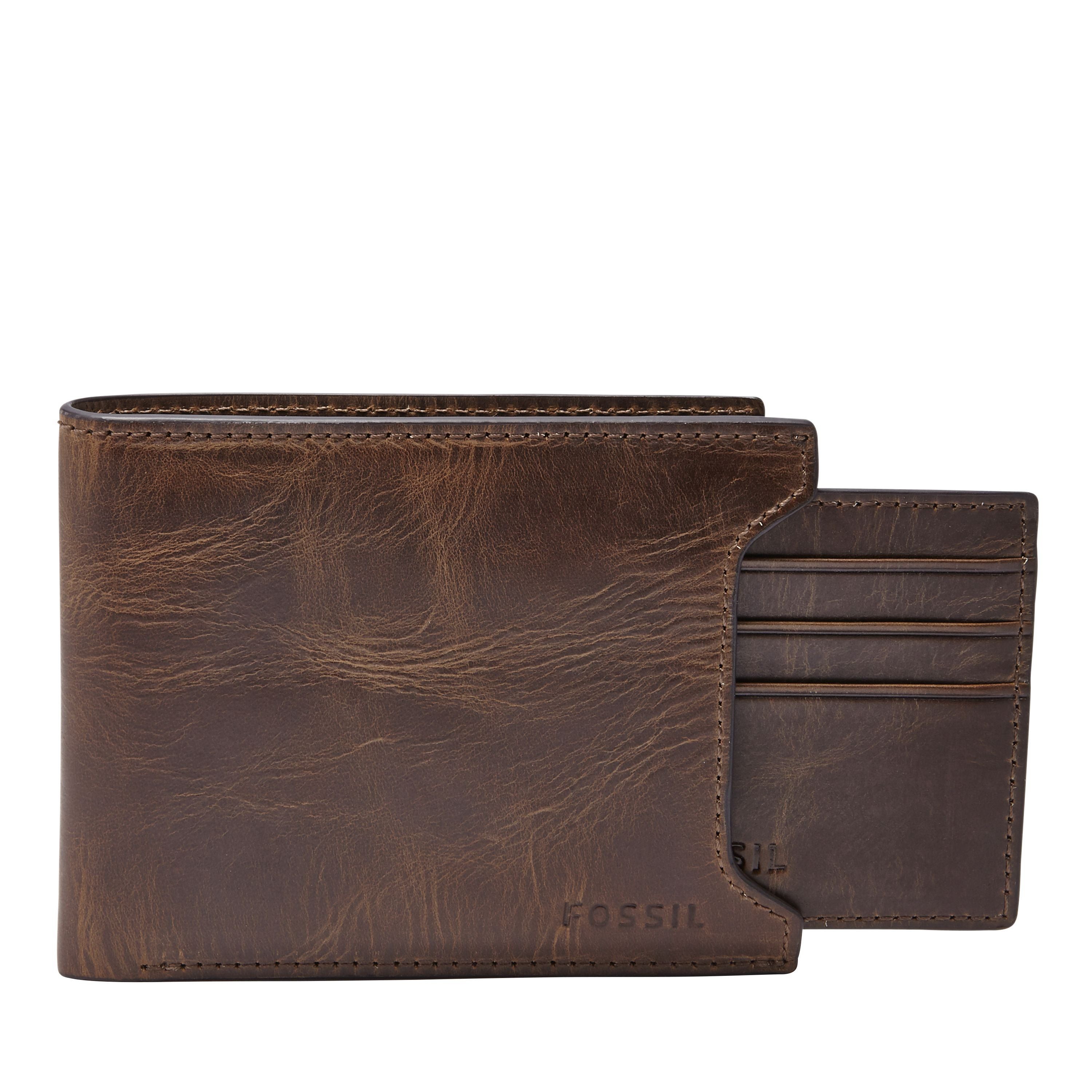 Derrick Leather RFID Sliding 2-in-1 Wallet Brown