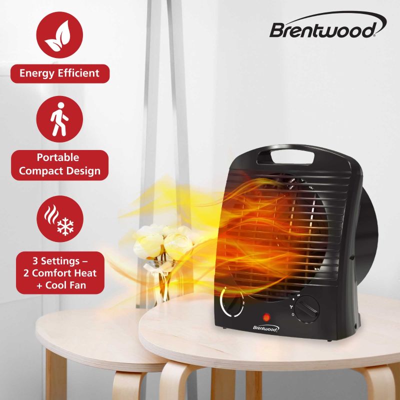 1500W Portable Electric Space Heater - Black