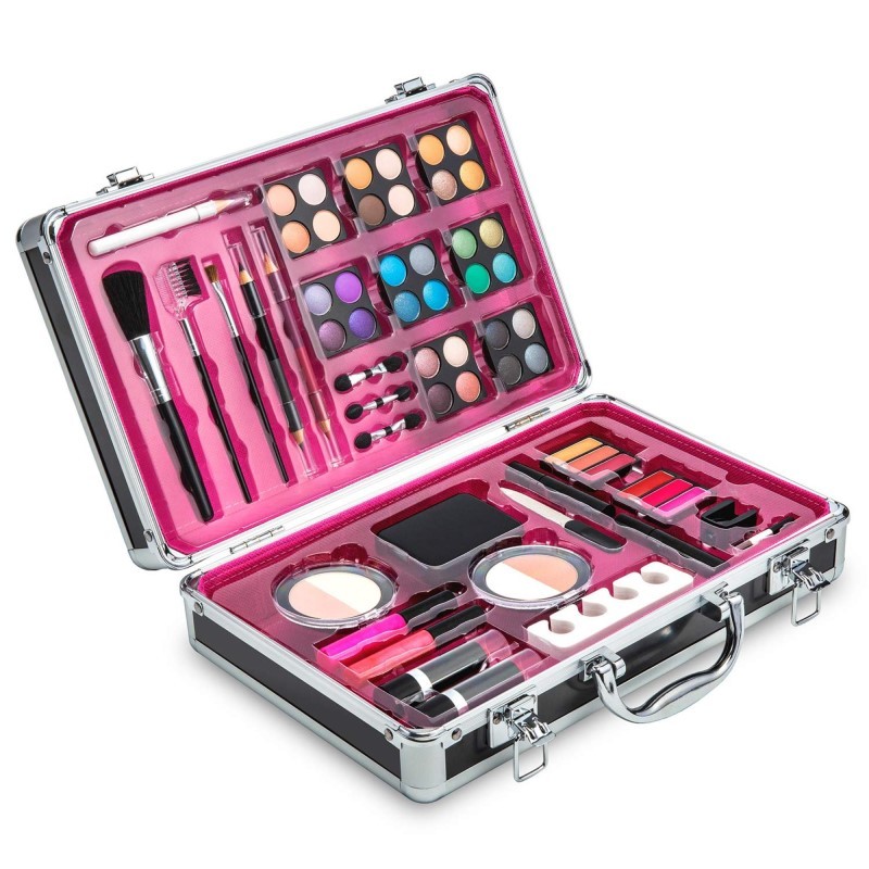 Makeup Kit Set, 60-Piece Makeup Set with Case and Carrying Handle (Pink)