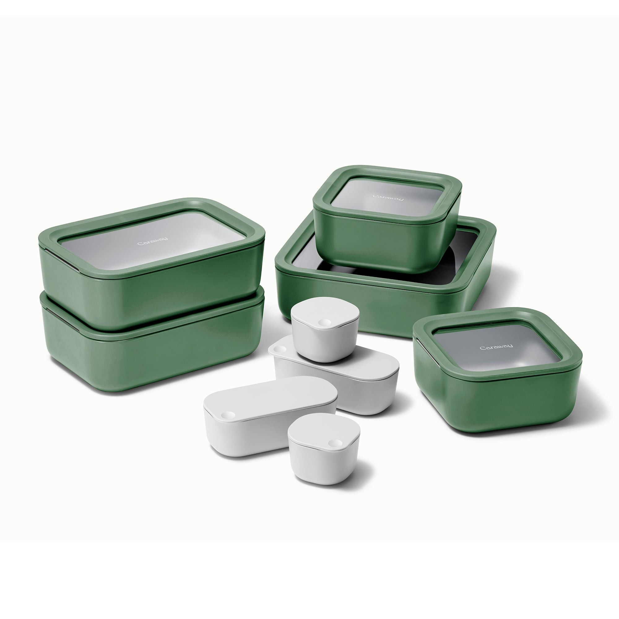 14pc Glass Food Storage Set Sage