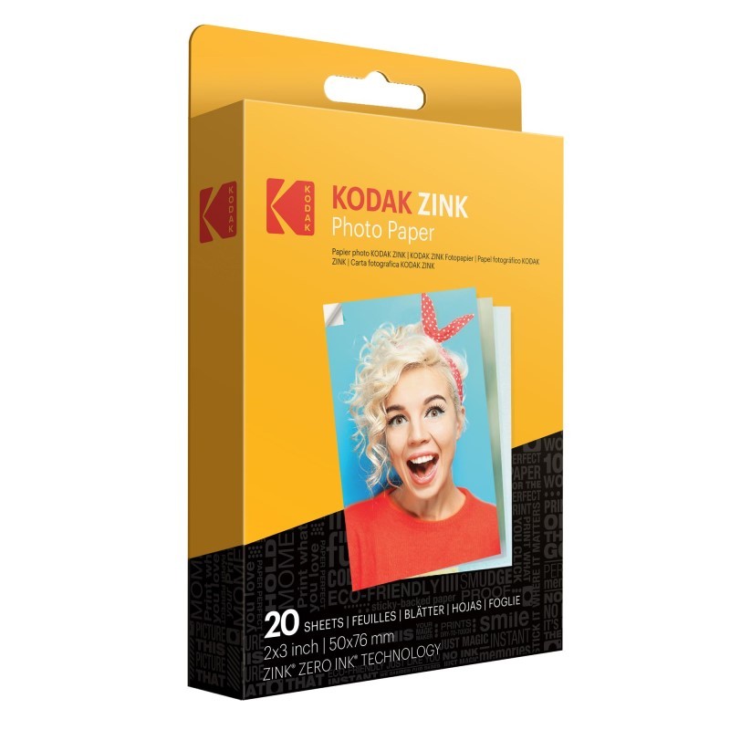 Zink Photo Paper 2x3"(20 Sheets) Compatible with PRINTOMATIC, Smile & Step Cameras & Printers