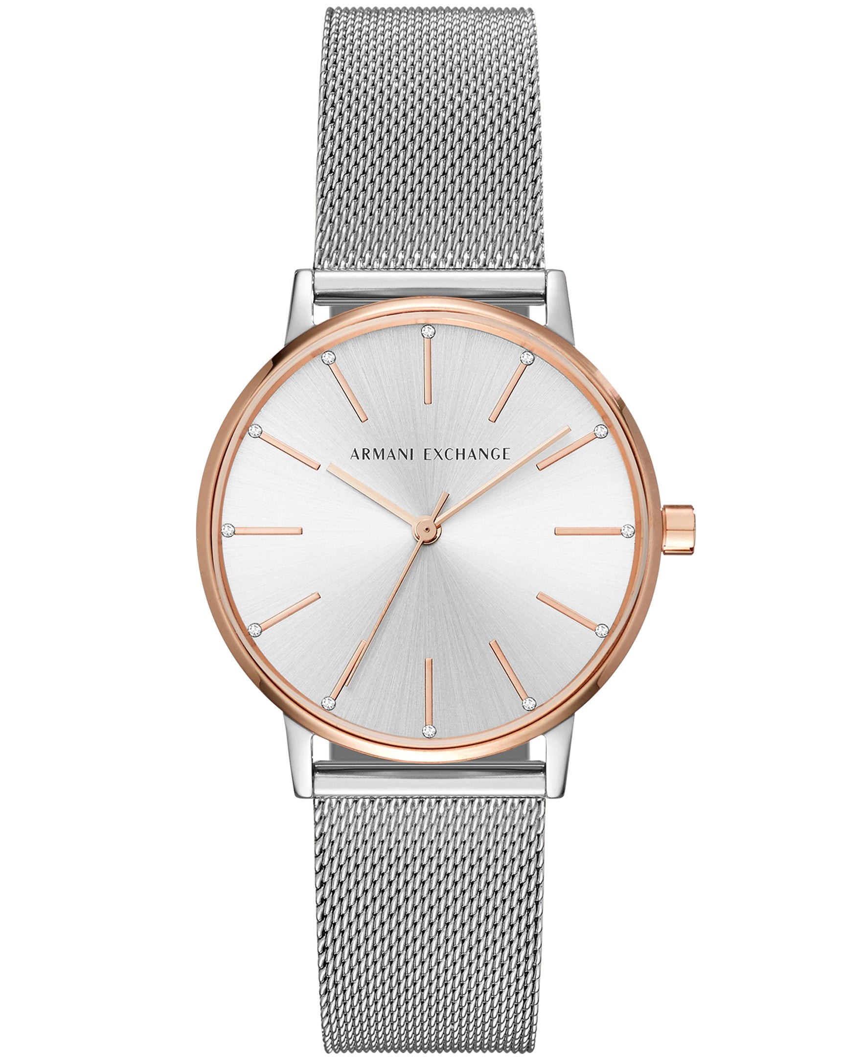 Ladies Lola Silver & Rose Gold-Tone Mesh Bracelet Silver Dial