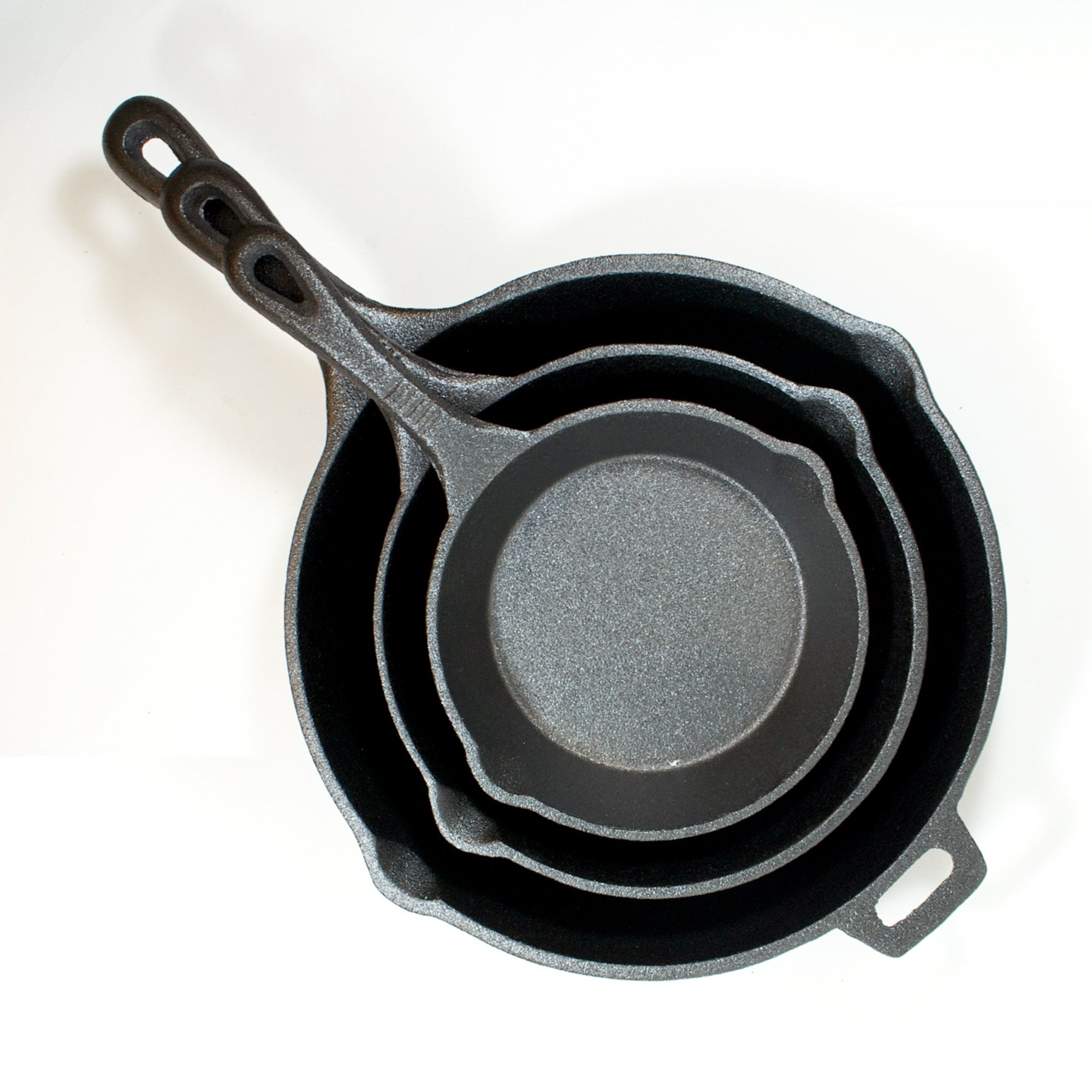 3pc Pre-Seasoned Cast Iron Skillet Set