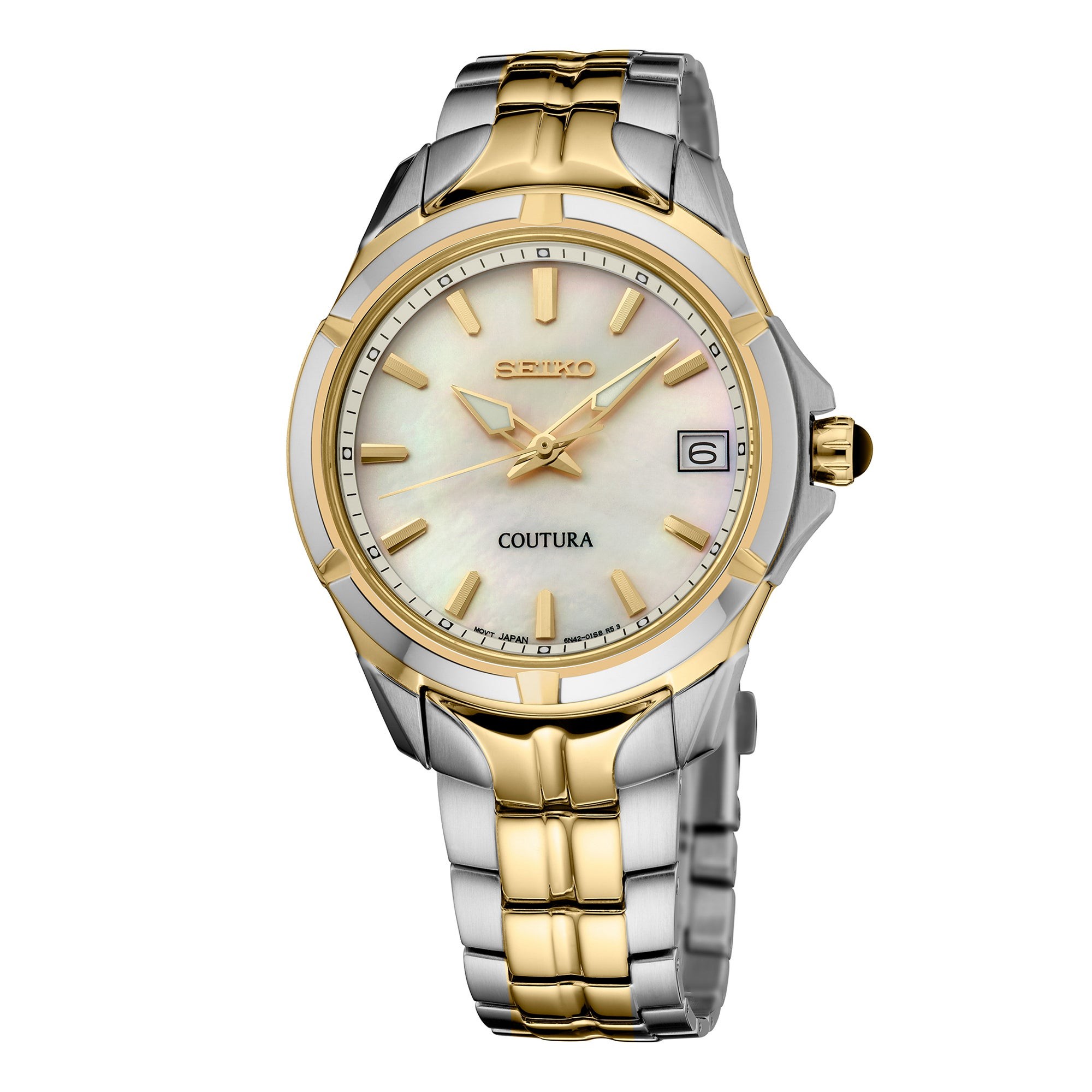 Ladies' Coutura Gold & Silver-Tone Stainless Steel Watch, MOP Dial