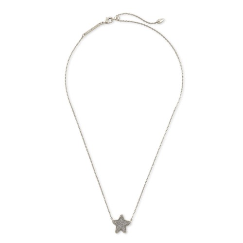 Kendra Scott Jae Star Silver Pendant Necklace in Platinum Drusy