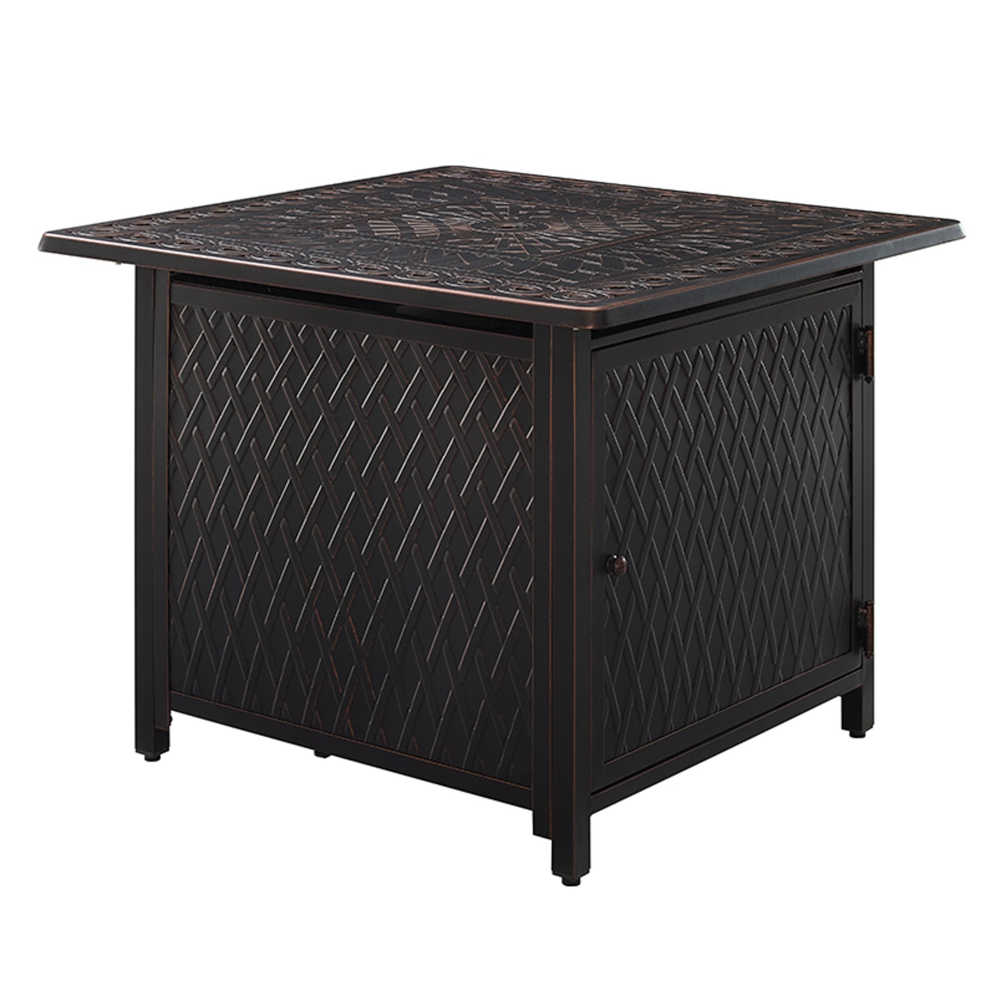 Cartney 32" Square Aluminum LPG Fire Pit Table