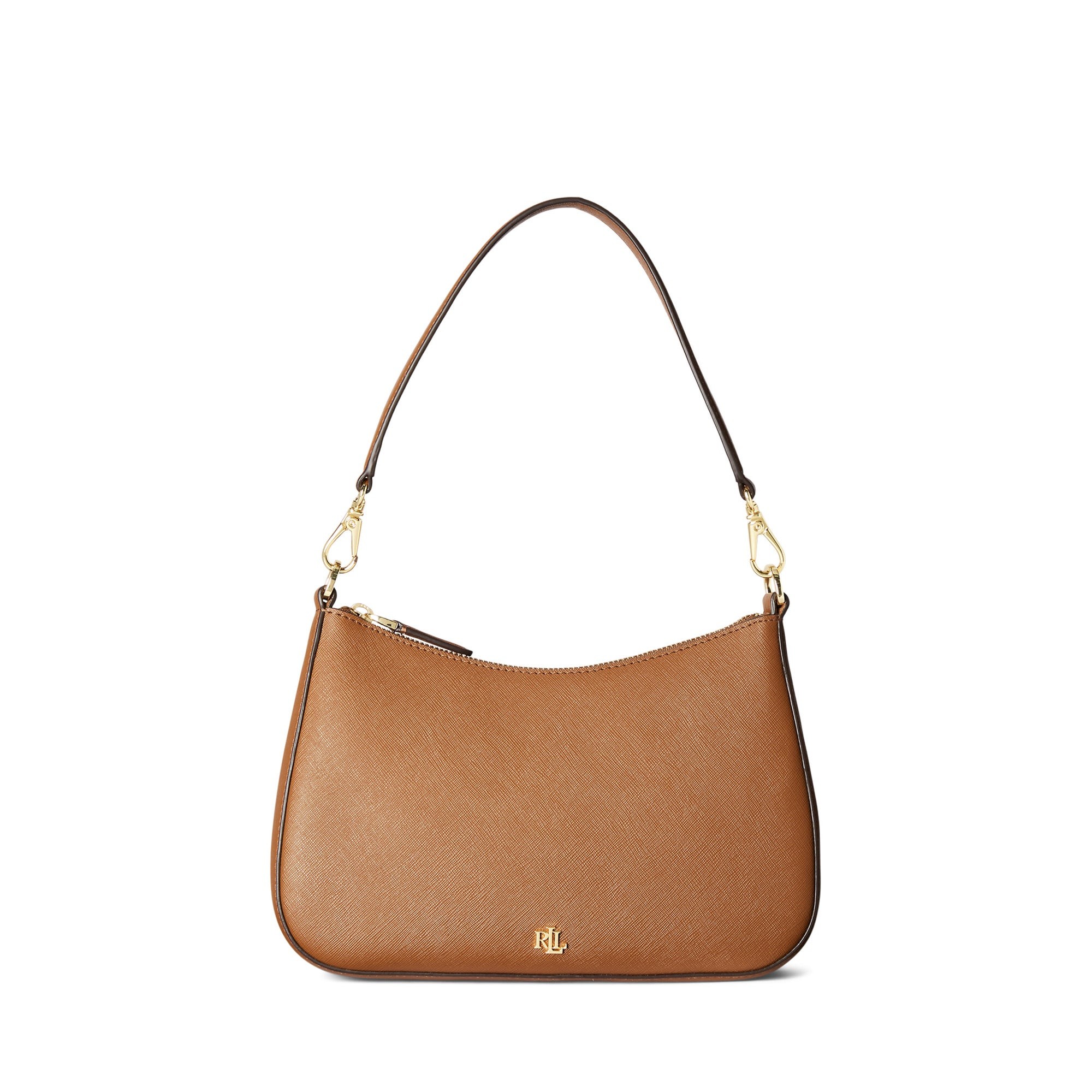 Danni Crosshatch Medium Leather Shoulder Bag Tan