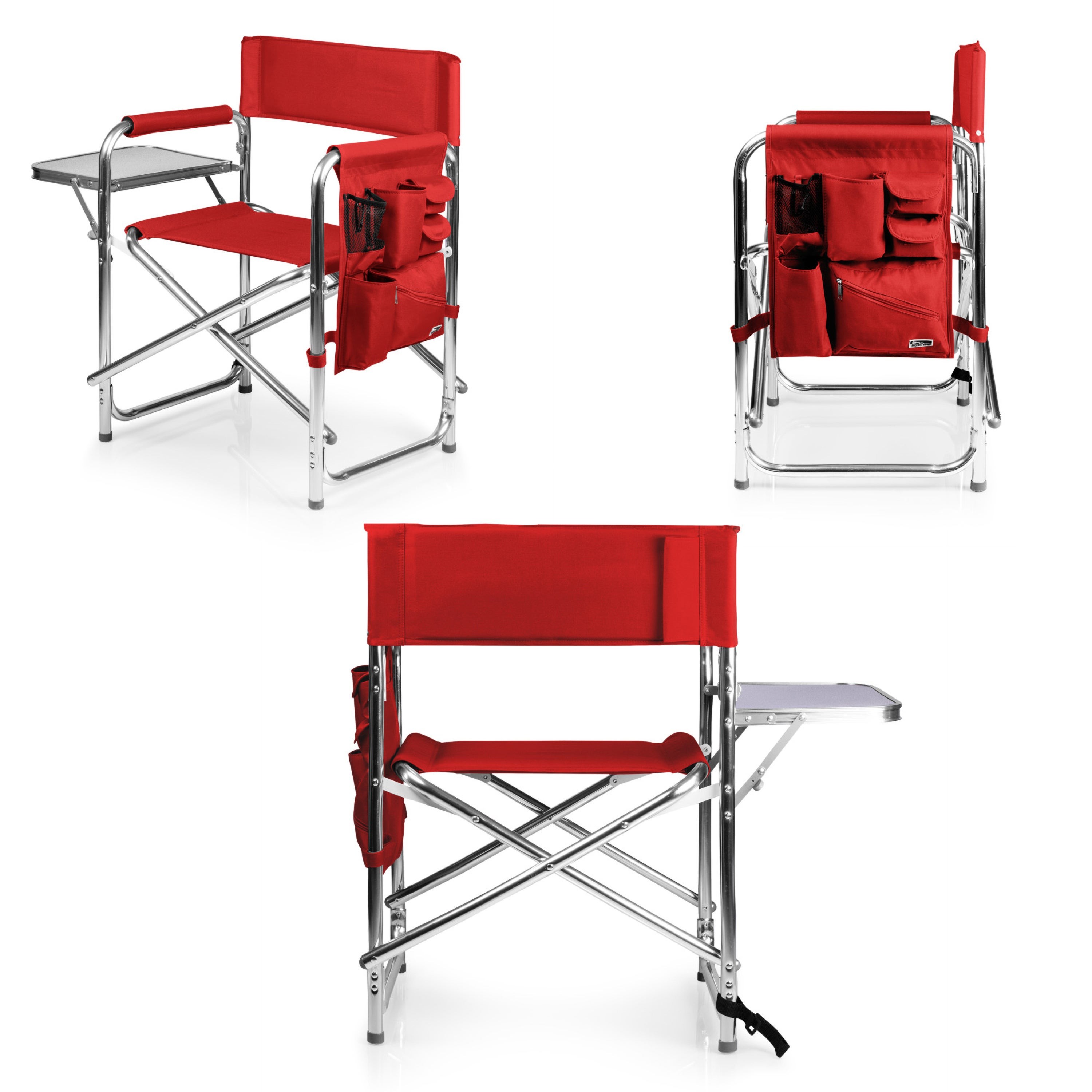 Folding Sports Chair w/ Side Table Red