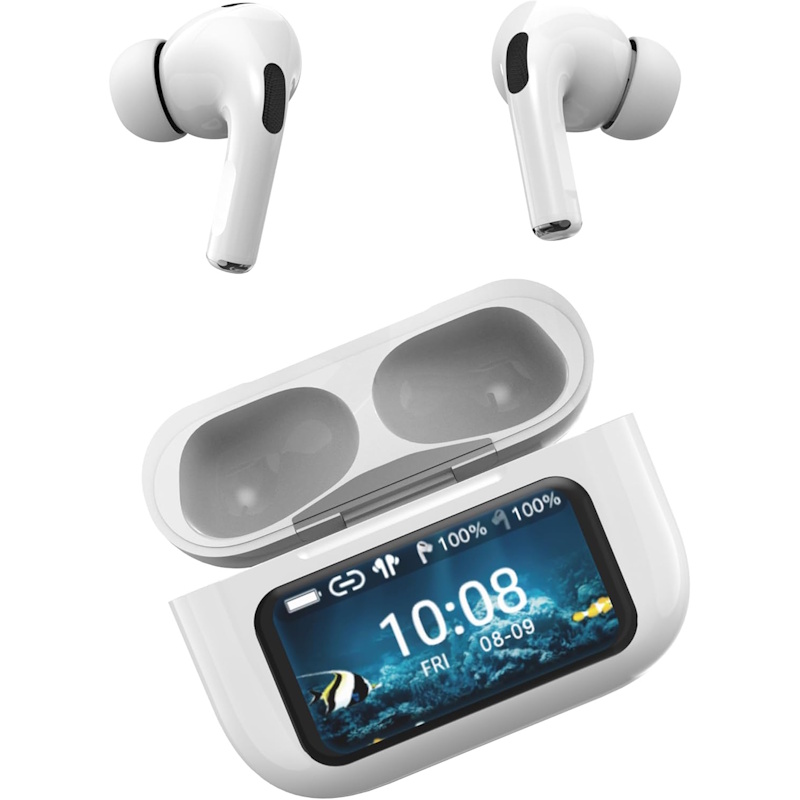 ANC & ENC Bluetooth Earphone with Touchscreen Display Charging Case