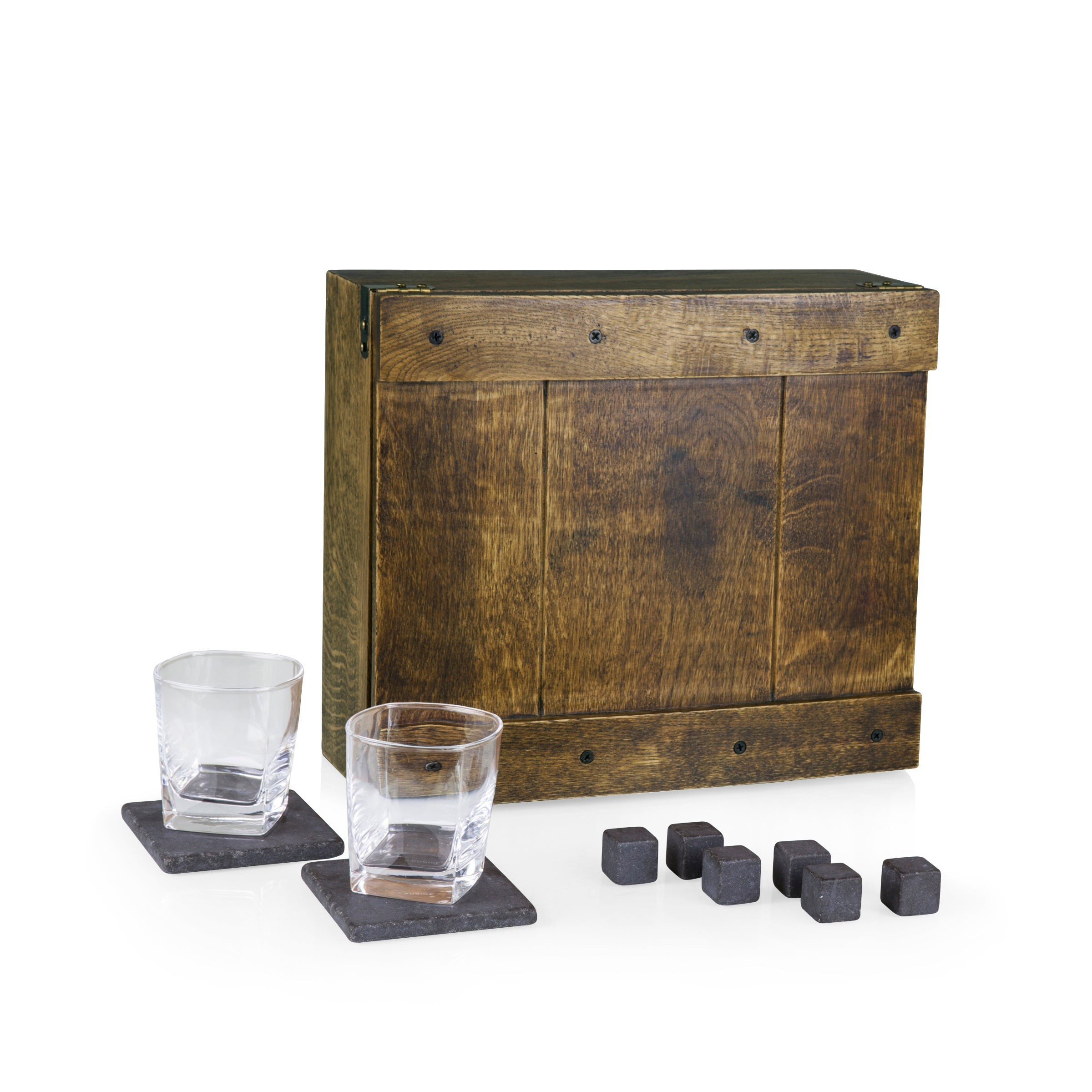 Whiskey Box Gift Set in Oak