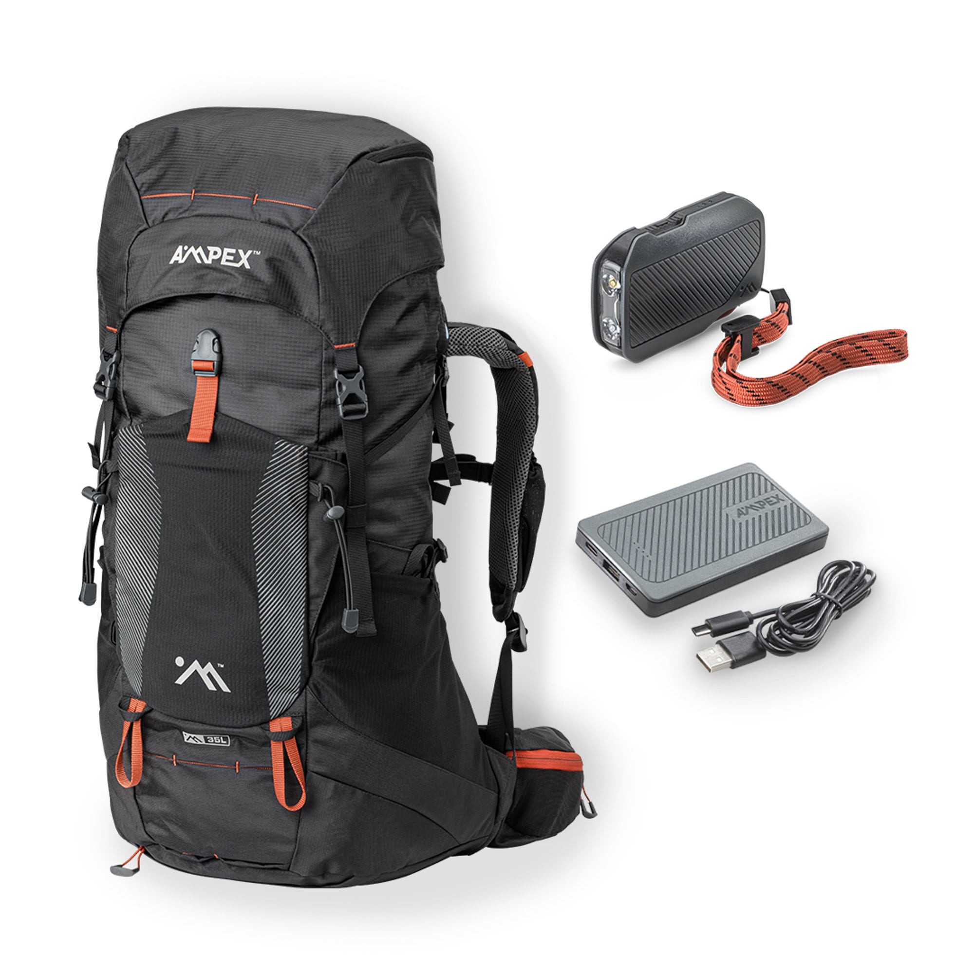 Ampex Daily Hike Combo - 35L Backpack/Portable Power/300L Light