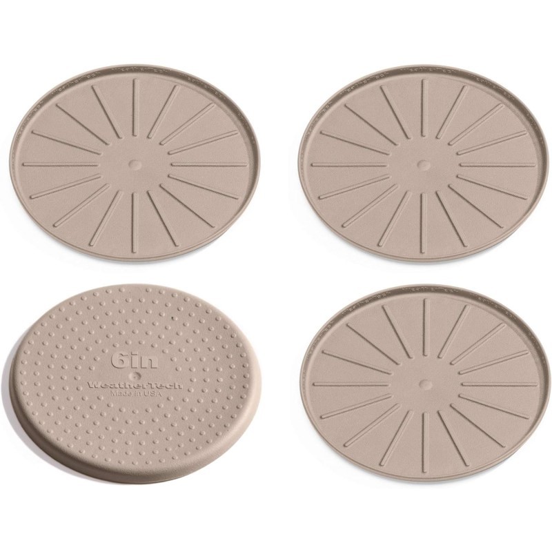 6 Inch Round Coasters Set - (Tan)