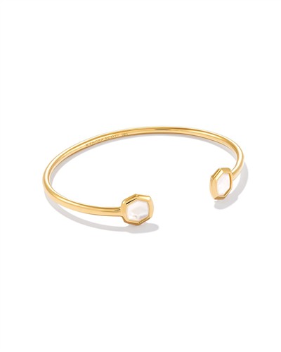 Kendra Scott Davis 18k Gold Vermeil Small Cuff Bracelet in Ivory Mother-of-Pearl